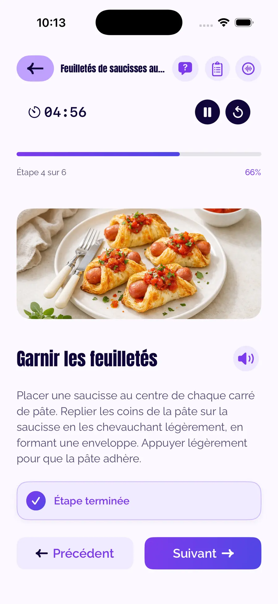 Mode cuisine guidée MoodDish