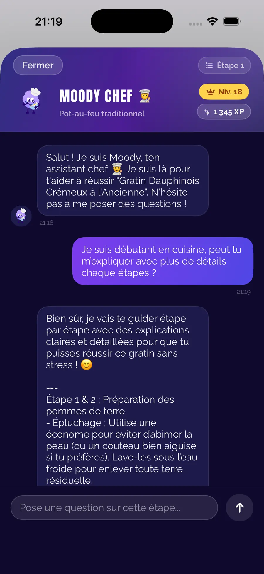 Moody, l'assistant chef IA de MoodDish